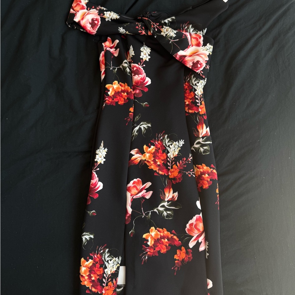 Guess Floral Black Dress with Red and White Accents